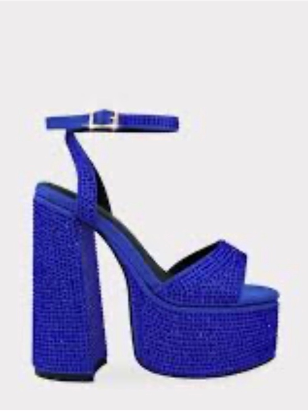 Platform High Heel Platforms in Electric Blue with Rhinestones NWT - Picture 2 of 6